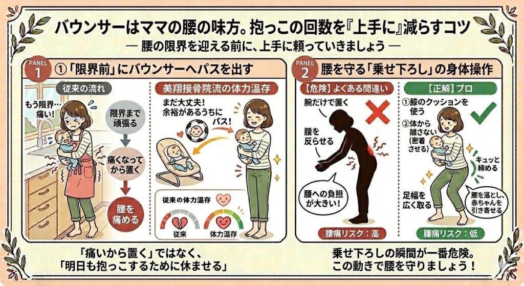 バウンサーを利用して抱っこを上手に減らしましょう