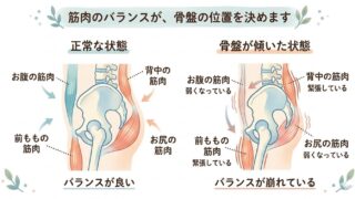 筋肉のバランスが骨盤の位置を決めます