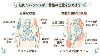 筋肉のバランスが骨盤の位置を決めます