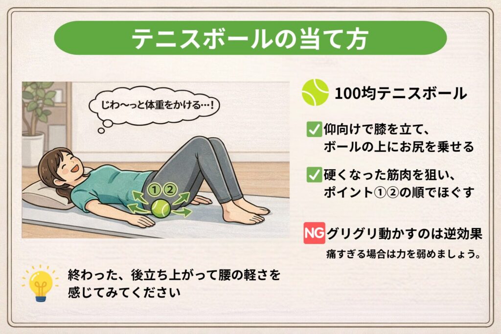 テニスボールの当て方