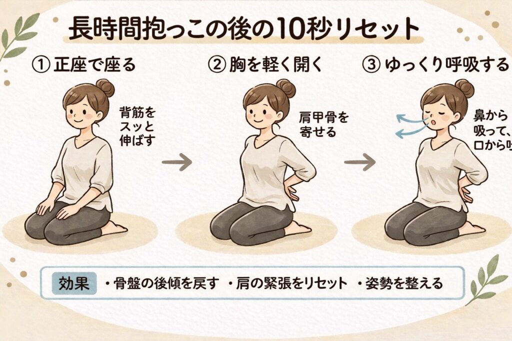 長時間抱っこ後の10秒リセット
