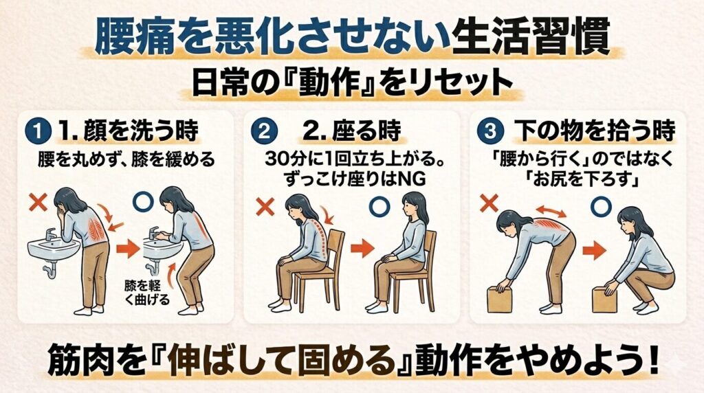 腰痛を悪化させない生活習慣