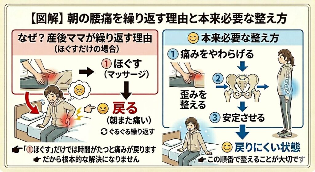 朝の腰痛を繰り返す理由と本来必要な整え方