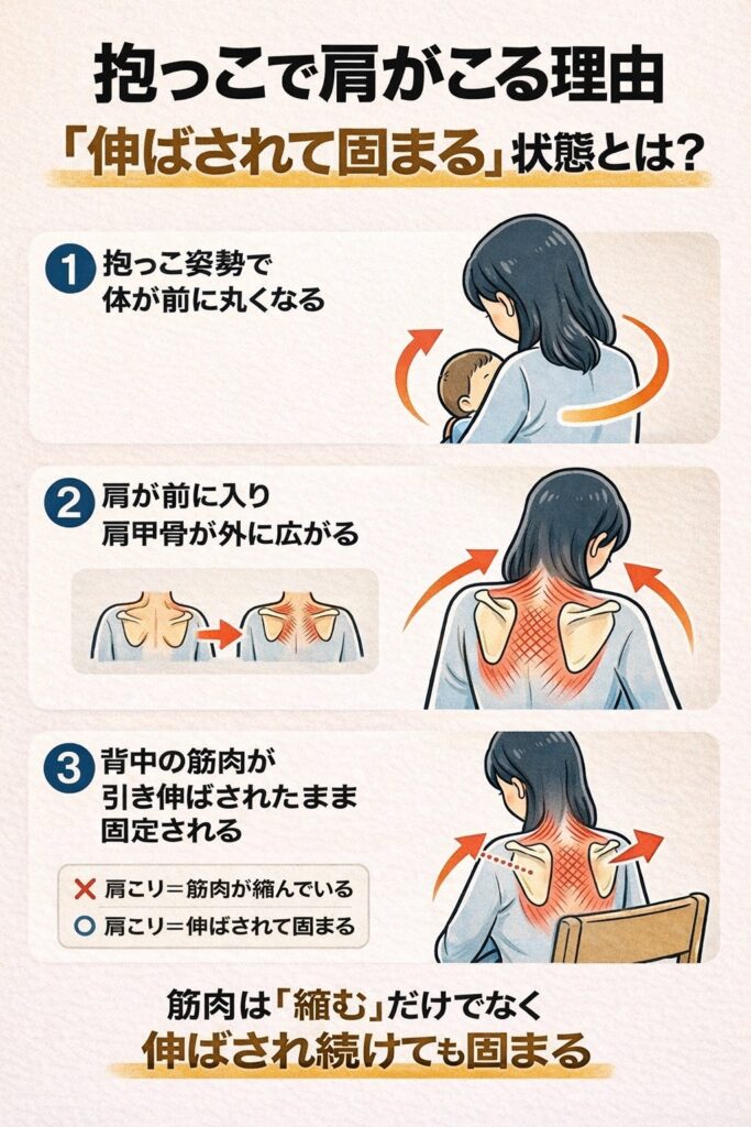 長時間の抱っこで肩がこる理由