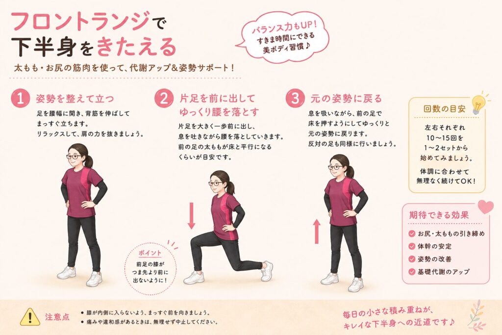 フロントランジで下半身を鍛える